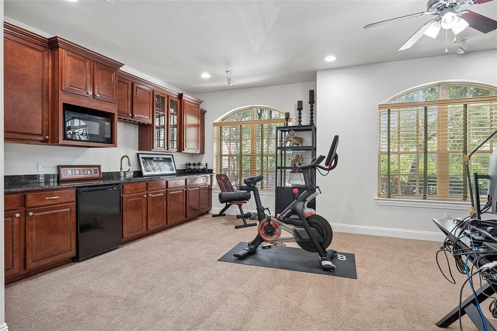 The first floor currently doubles as a gym.