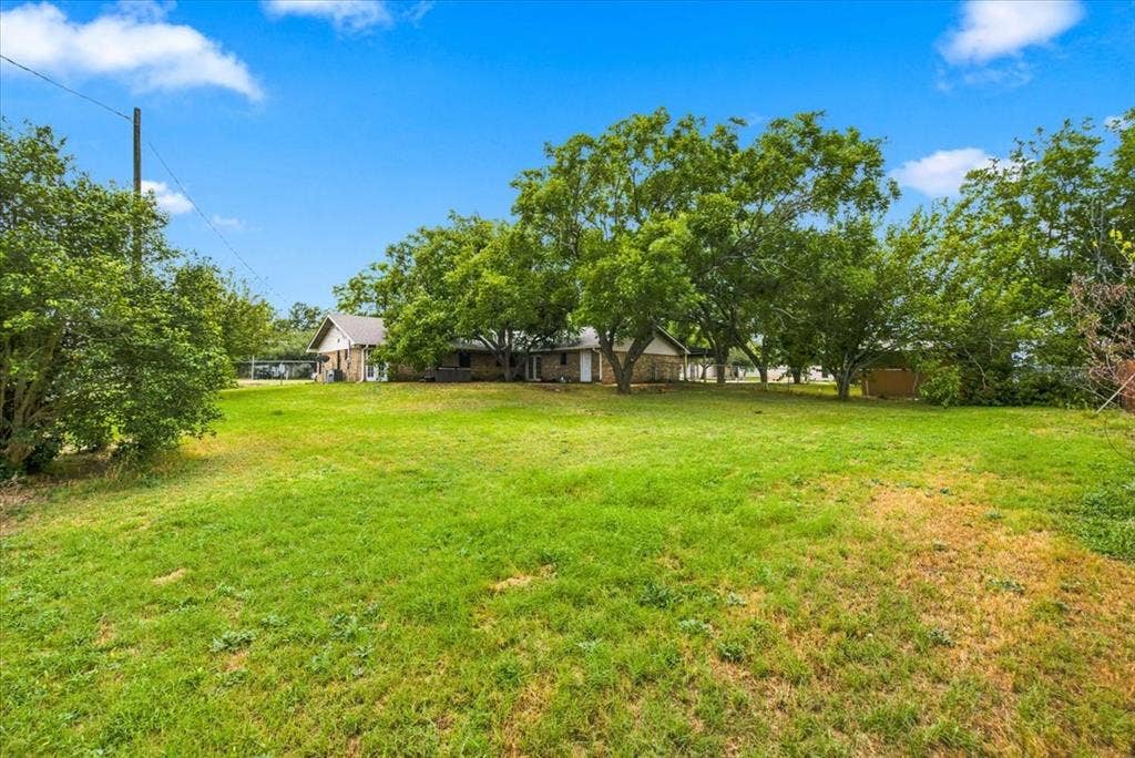 612 W Highland Street, West, TX 76691 Expansive green space featuring a large lawn area and mature trees providing natural shade.
