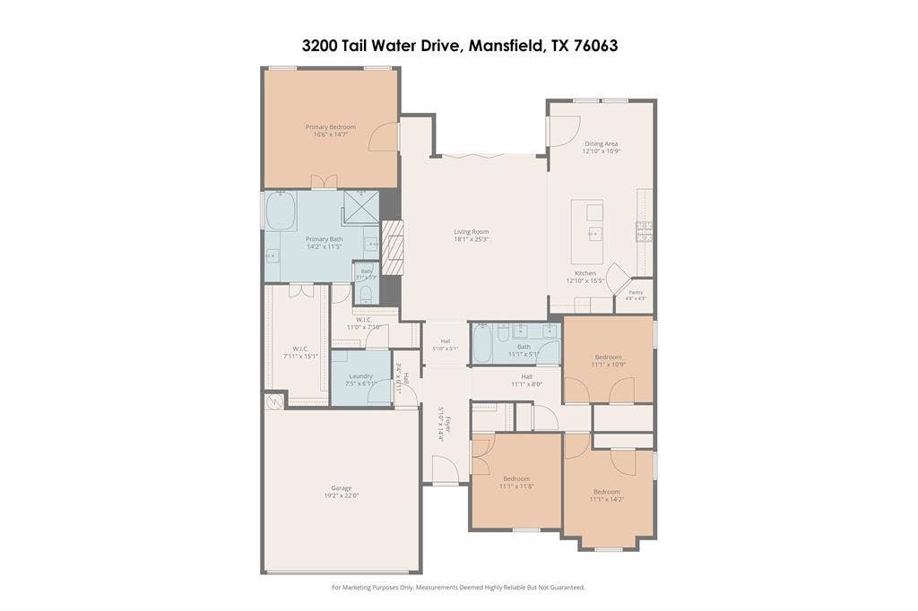 3200 Tail Water Drive, Mansfield, TX 76063 Great floor plan