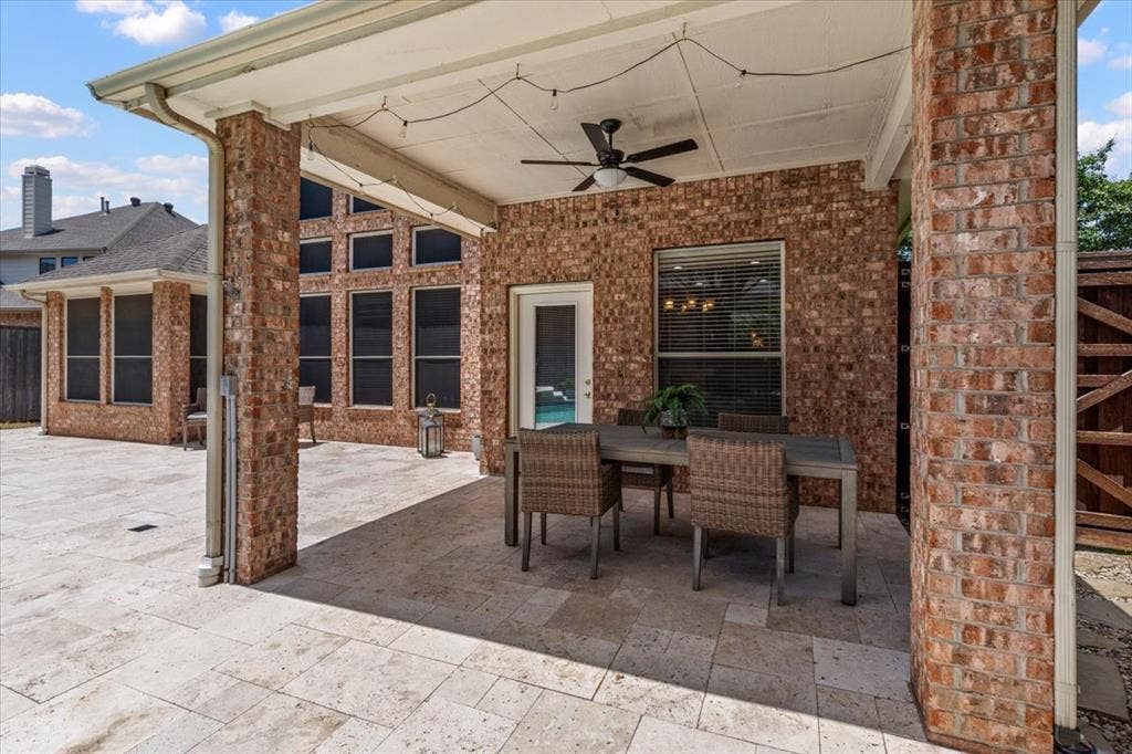 1502 Chase Oaks Drive, Keller, TX 76248 Covered outdoor patio with ceiling fan