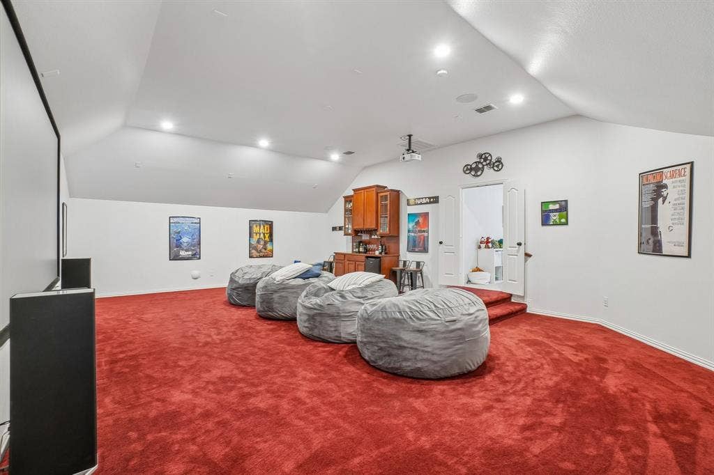1380 Southern Pines Drive, Rockwall, TX 75087 Media room with large screen & projector