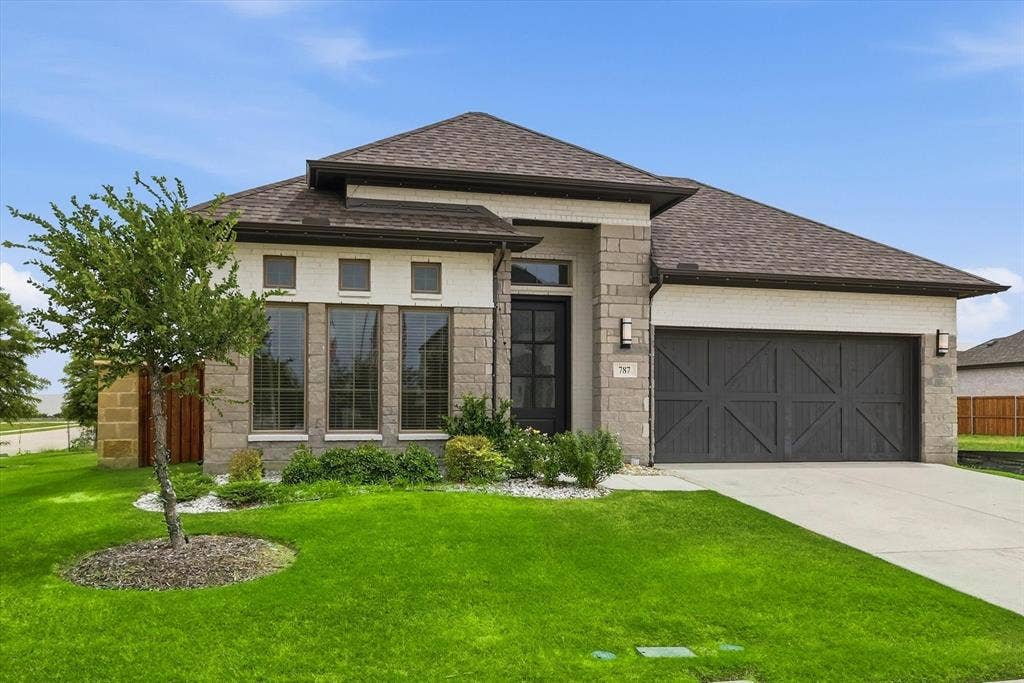 787 Cedarwood Court, Haslet, TX 76052 Stone and brick facade with a dark shingle roof