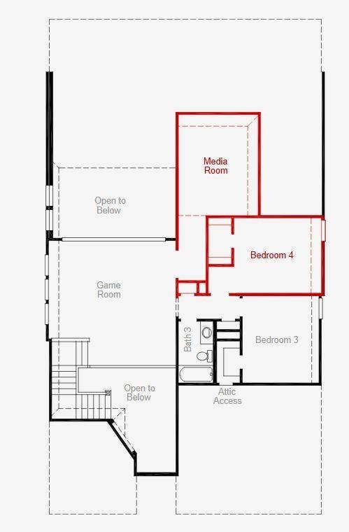 3941 Attwater Street, McKinney, TX 75071 Easton Second floor media