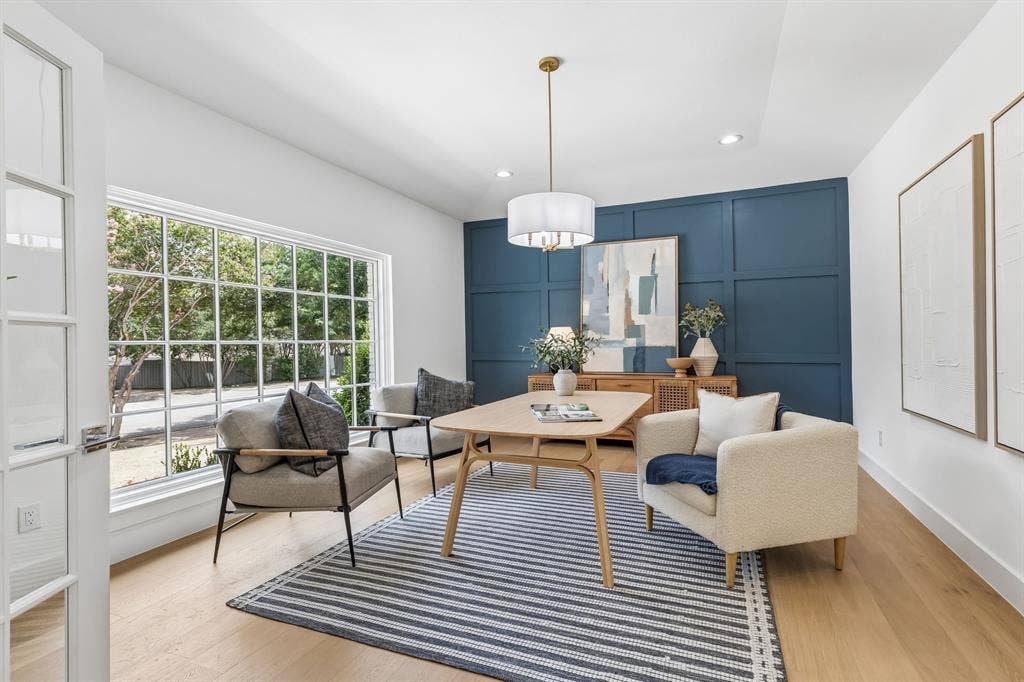 7124 Meadow Road, Dallas, TX 75230 Private study with glass pane french doors