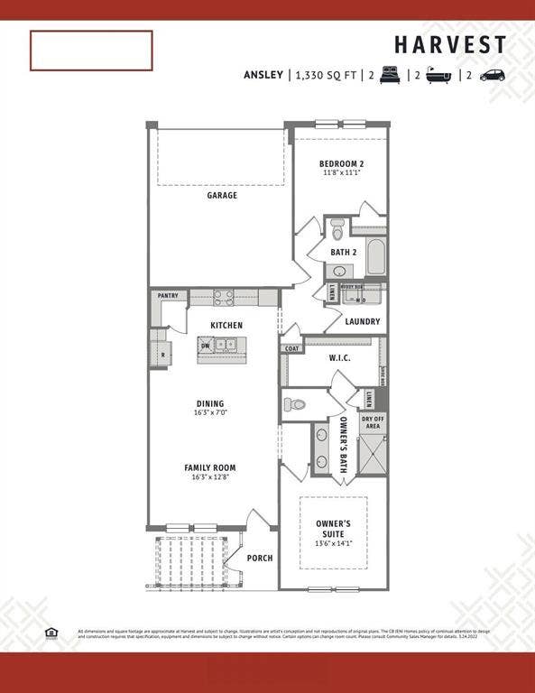 Builders floorplan of 1005 4th St, Argyle, TX in Harvest in Denton County, Texas
