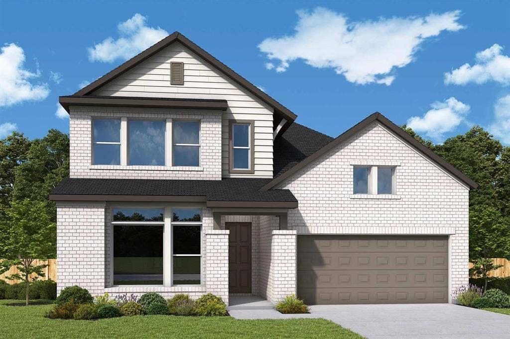 1820 Tye Street, Northlake, TX 76247 Two-story residence featuring light-colored brick and horizontal siding accents