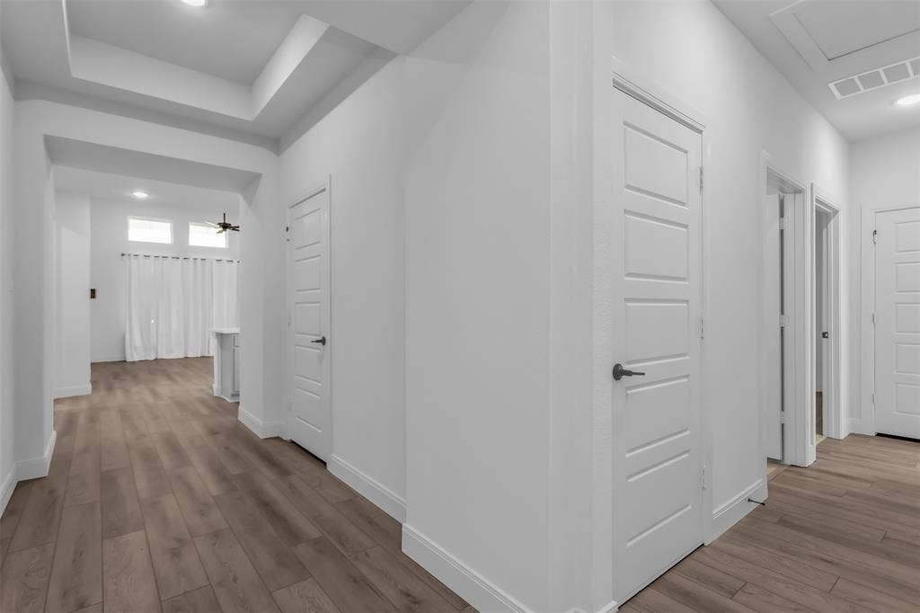 1031 Rylan Street, Midlothian, TX 76065 Hallway featuring wood-finish flooring and recessed lighting