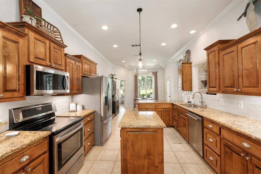 large kitchen with island