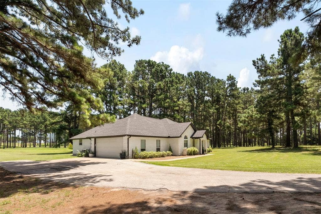 Side of home with 2 car garage