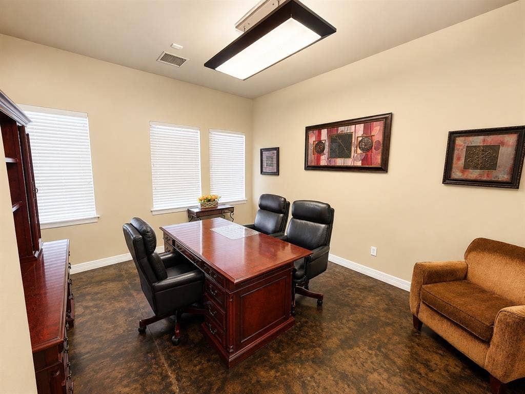 305 W Spring Creek Parkway, #5A, Plano, TX 75023 Room featuring textured flooring, light-toned walls, and multiple windows with horizontal blinds