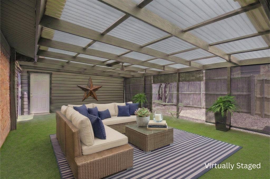 12319 Sunland Street, Dallas, TX 75218 Virtually Staged - Outdoor Covered Patio