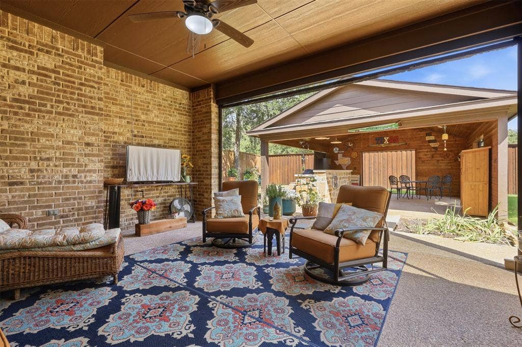 Electric drop down, fully screened in porch