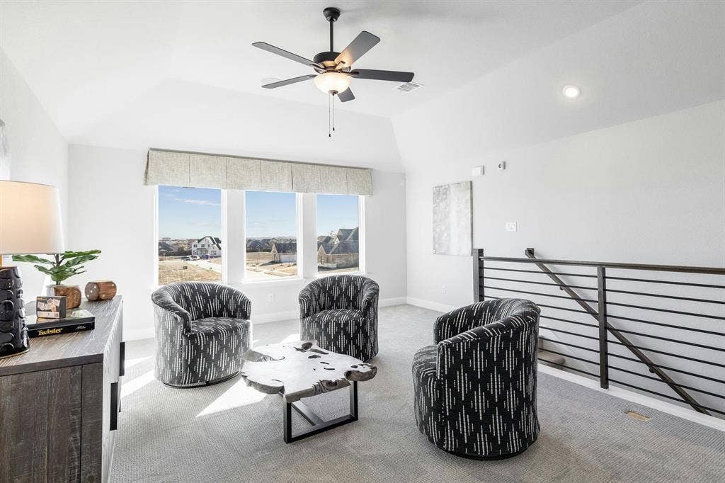 Gameroom and Stairs of Kentsdale Farms home in DeSoto, TX by Kindred Homes
