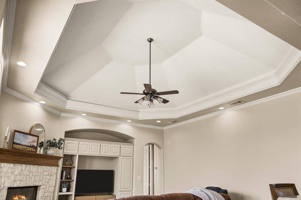 13425 Willow Creek Drive, Haslet, TX 76052 wired for future lighting to this tray ceiling
