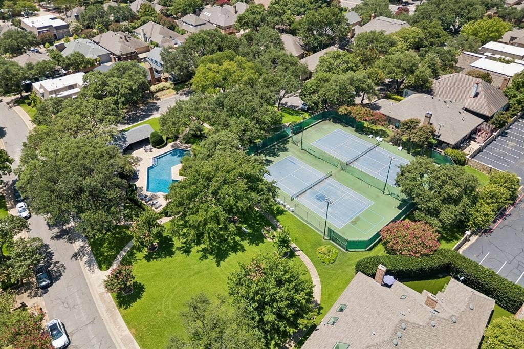 6015 Shetland Drive, Dallas, TX 75230 Tennis and pickleball courts are adjacent to the pool and within a few homes from 6015 Shetland.