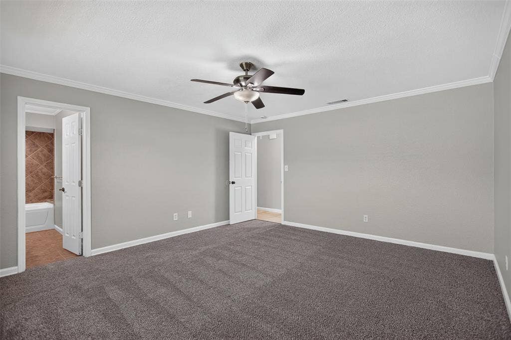 4213 Cheyenne Drive, Rowlett, TX 75088 New carpet in the primary suite.