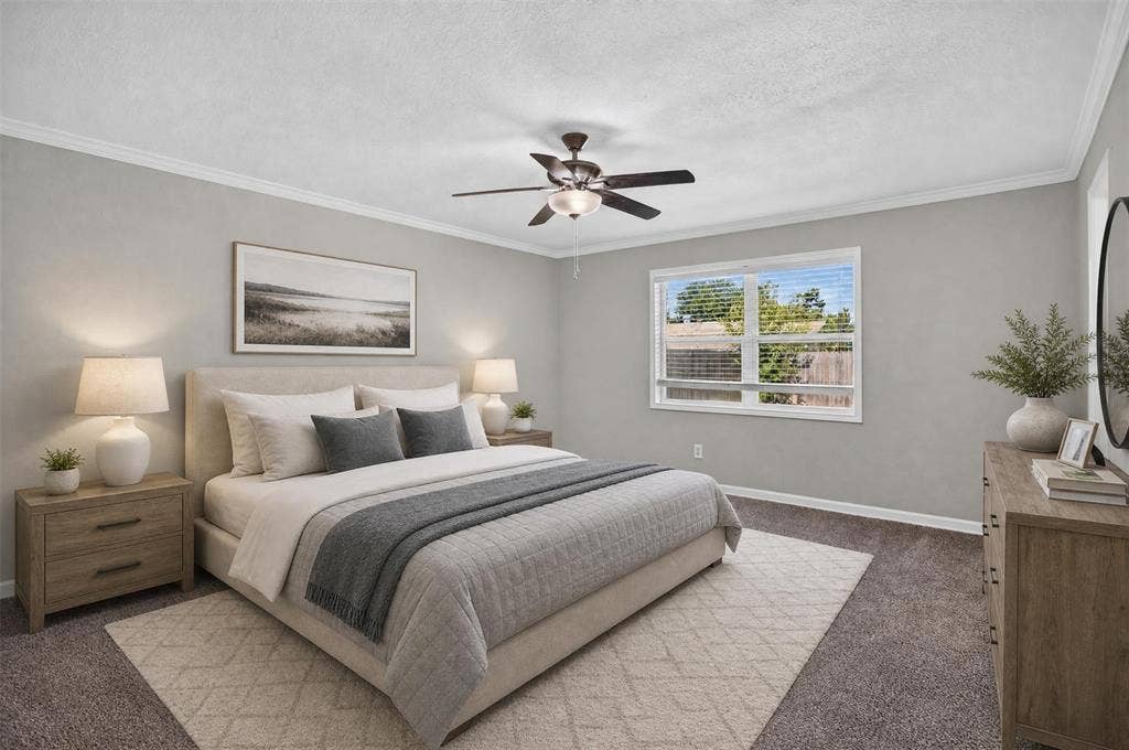 4213 Cheyenne Drive, Rowlett, TX 75088 Primary suite has space for a king size bed.