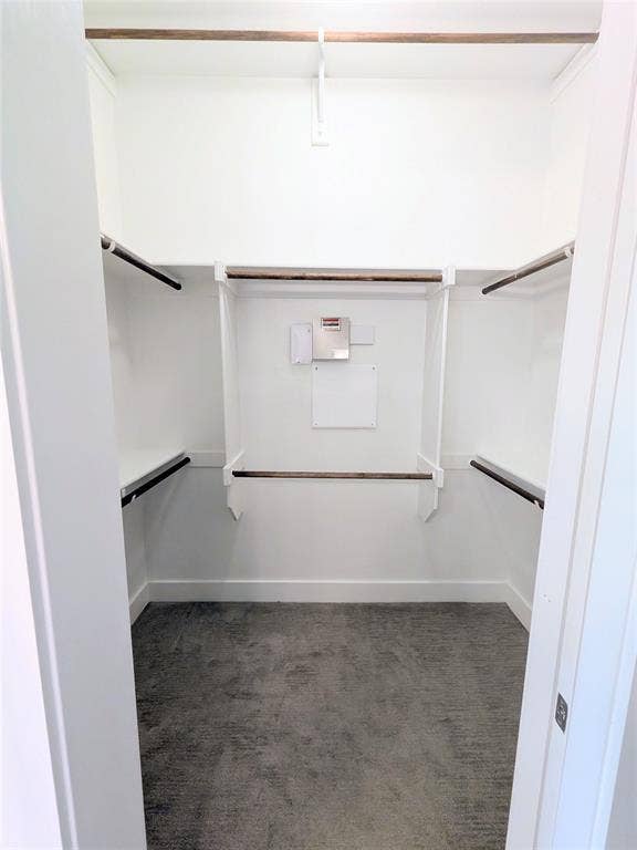 2514 Vintage Street, Farmers Branch, TX 75234 Primary bathroom walk-in closet featuring white walls, baseboards, and shelving