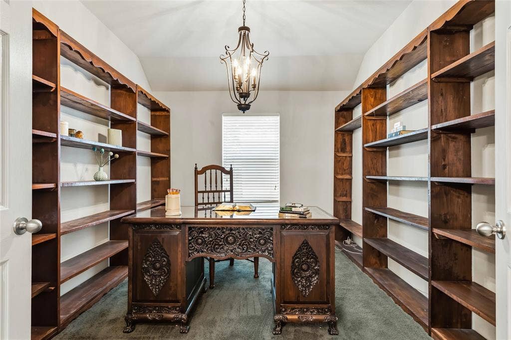 1612 Lakeside Drive, Glenn Heights, TX 75154 Home office lined with bookshelves