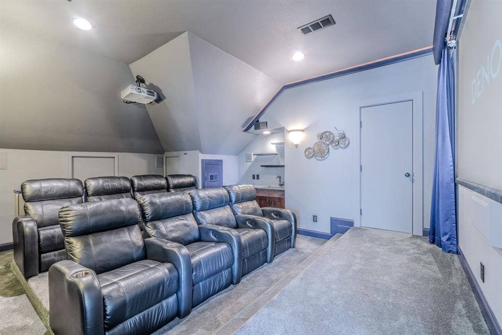 6420 Shady Oaks Lane, Midlothian, TX 76065 Impressive media room with 8 recliners and 120 inch screen! Let us show you in person!