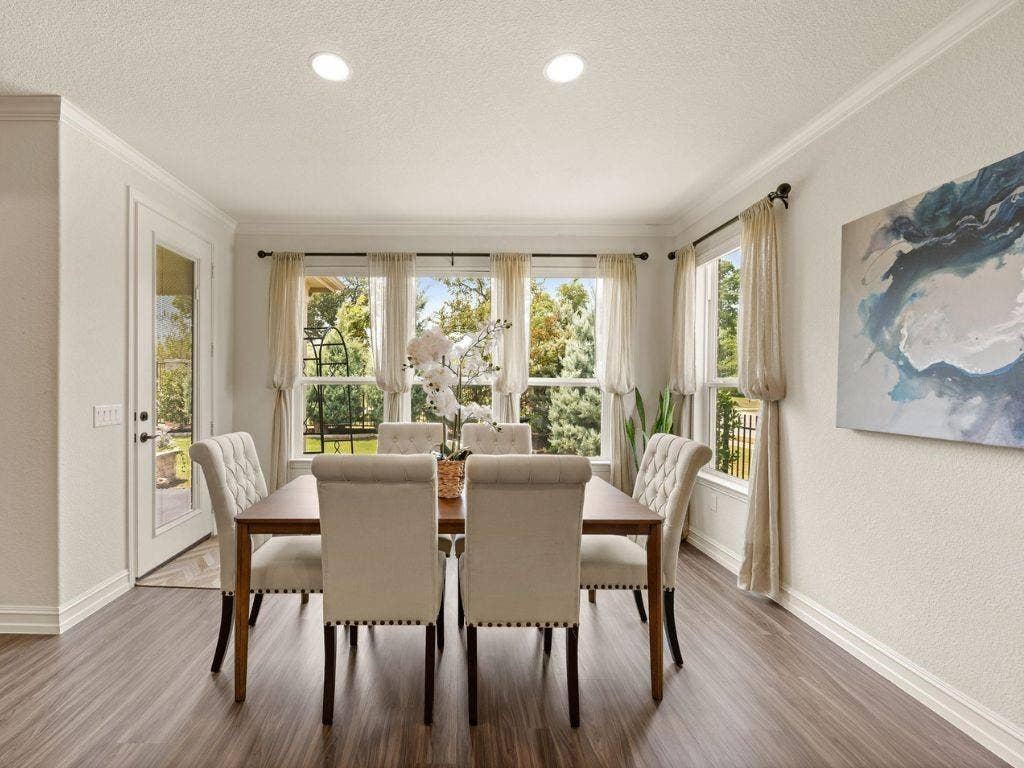 Large dining room with a view