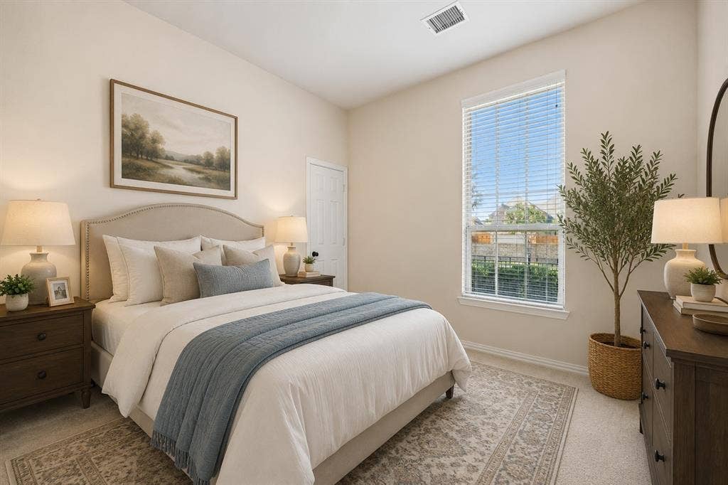 Virtually staged secondary bedroom