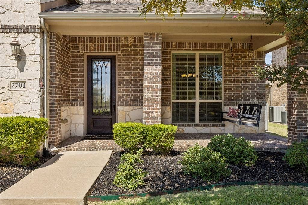 Relaxing front porch with swing