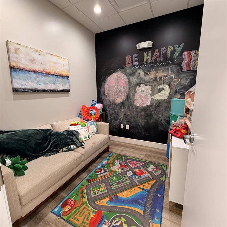 945 Stockton Drive, #7120, Allen, TX 75013 Feature wall with chalkboard paint and recessed lighting