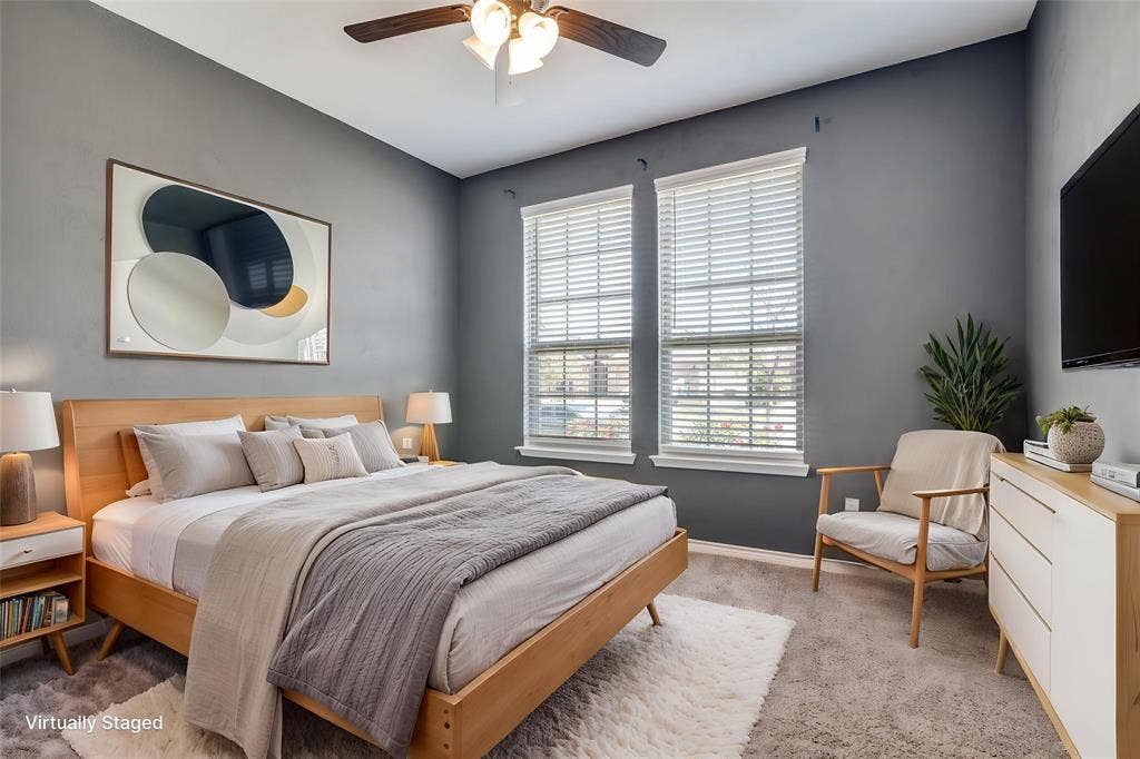 3094 Maverick Drive, Heath, TX 75126 Bedroom #2. Separate from the Primary Suite, this bedroom could also be used as a home office.