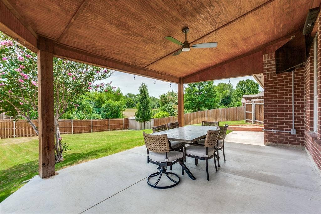 162 Shelby Trace, Murphy, TX 75094 Custom built covered patio with electricity built in 2025
