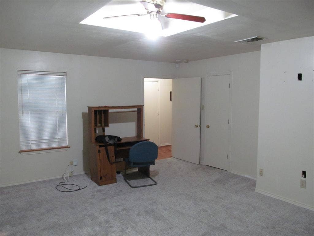 740 Emberwood Drive, Dallas, TX 75232 Recessed lighting, ceiling fan, carpeted flooring, and white walls