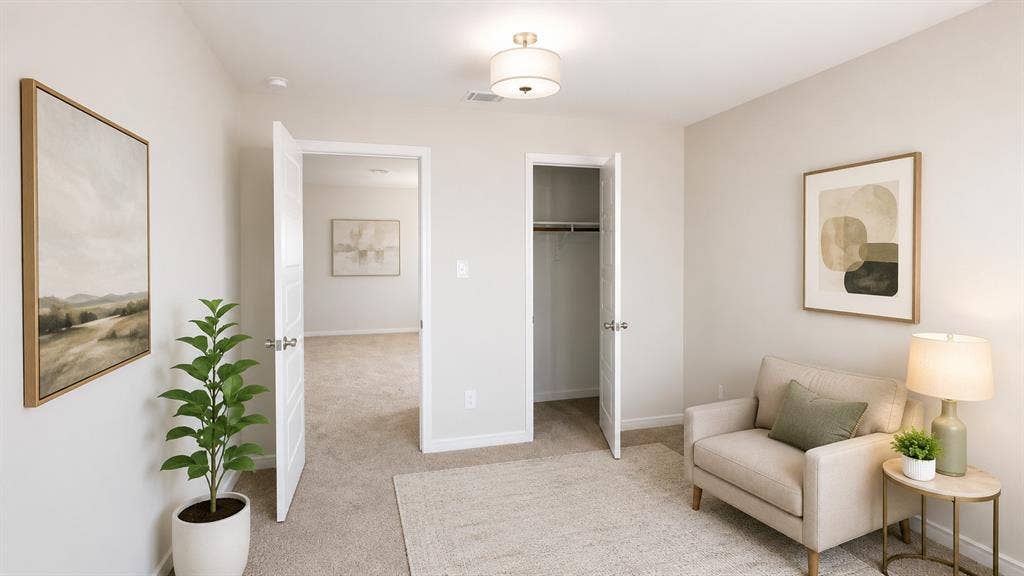 1317 crookpost Drive, Princeton, TX 75407 Carpeted room featuring light-toned walls and a flush-mount ceiling light fixture