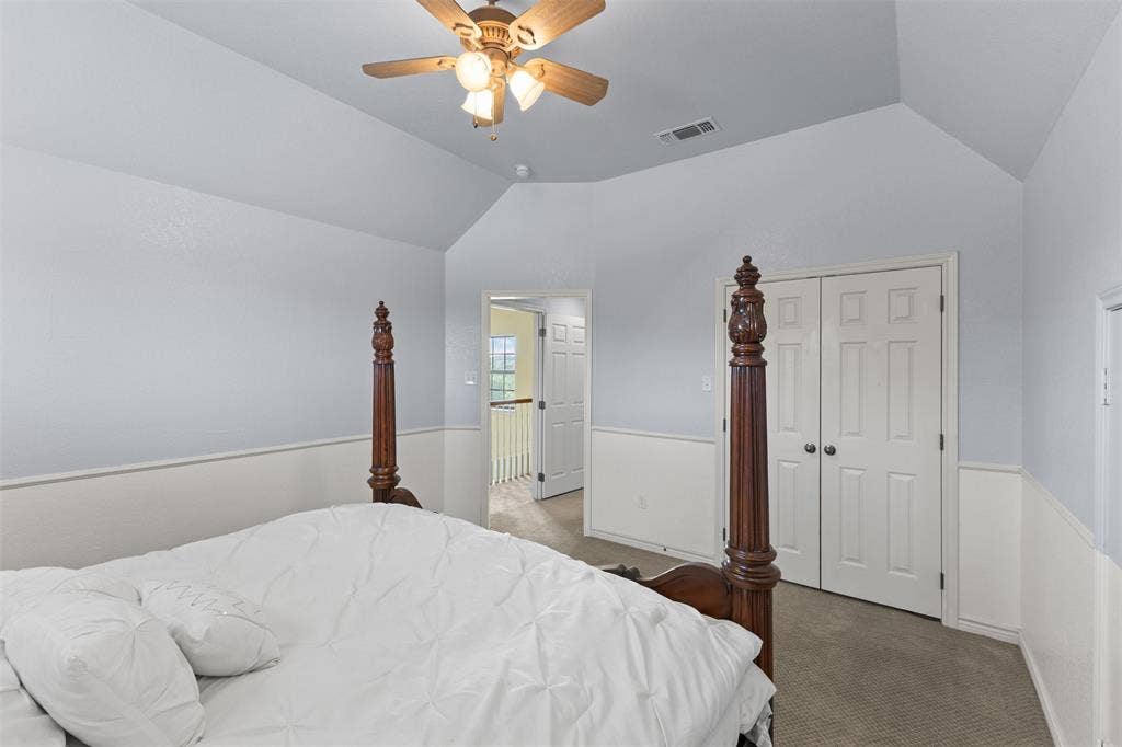 325 Bolton Road, Granbury, TX 76049 Vaulted ceiling with a ceiling fan light fixture