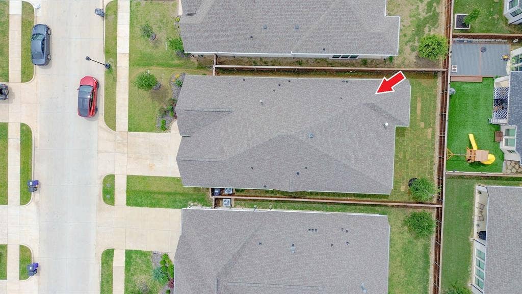 Gable roofline with asphalt shingles