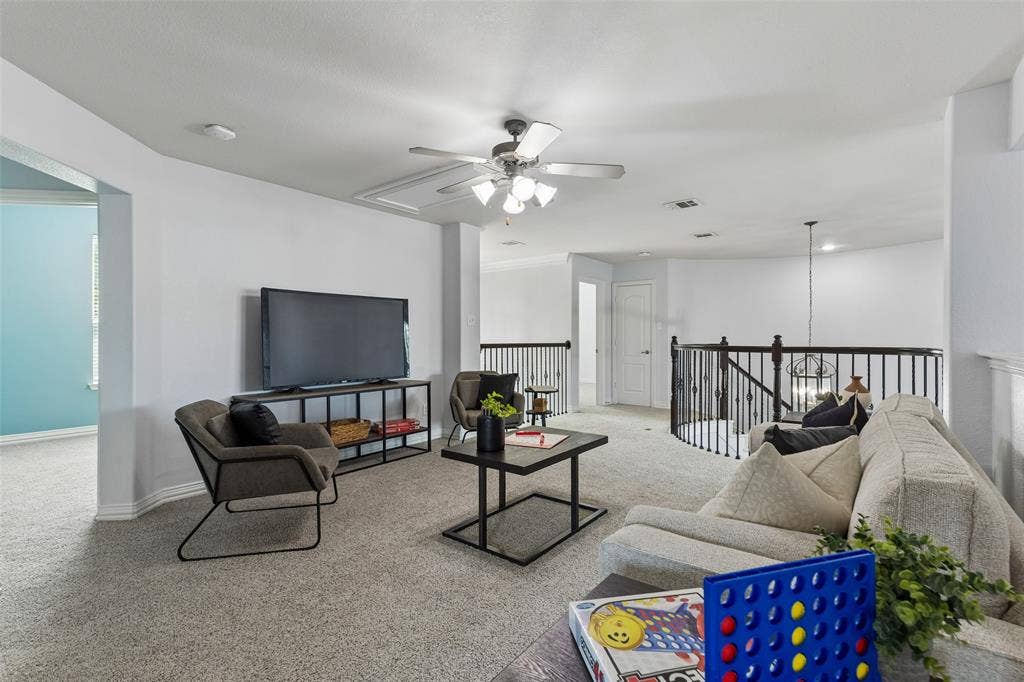 7975 Bishop Drive, Frisco, TX 75036 Spacious game room with 2 entertainment areas.