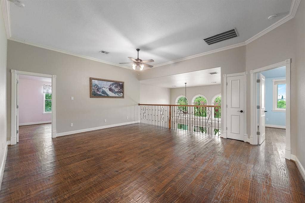 the upstairs living room without the virtual staging