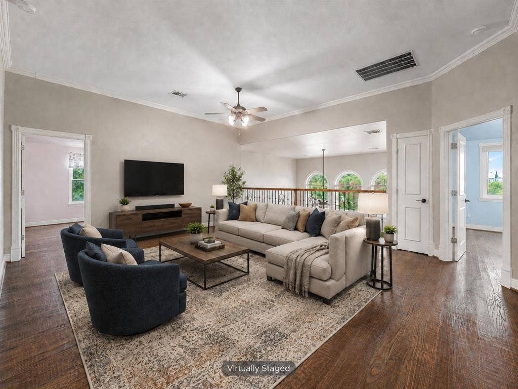 virtually staged living room photo