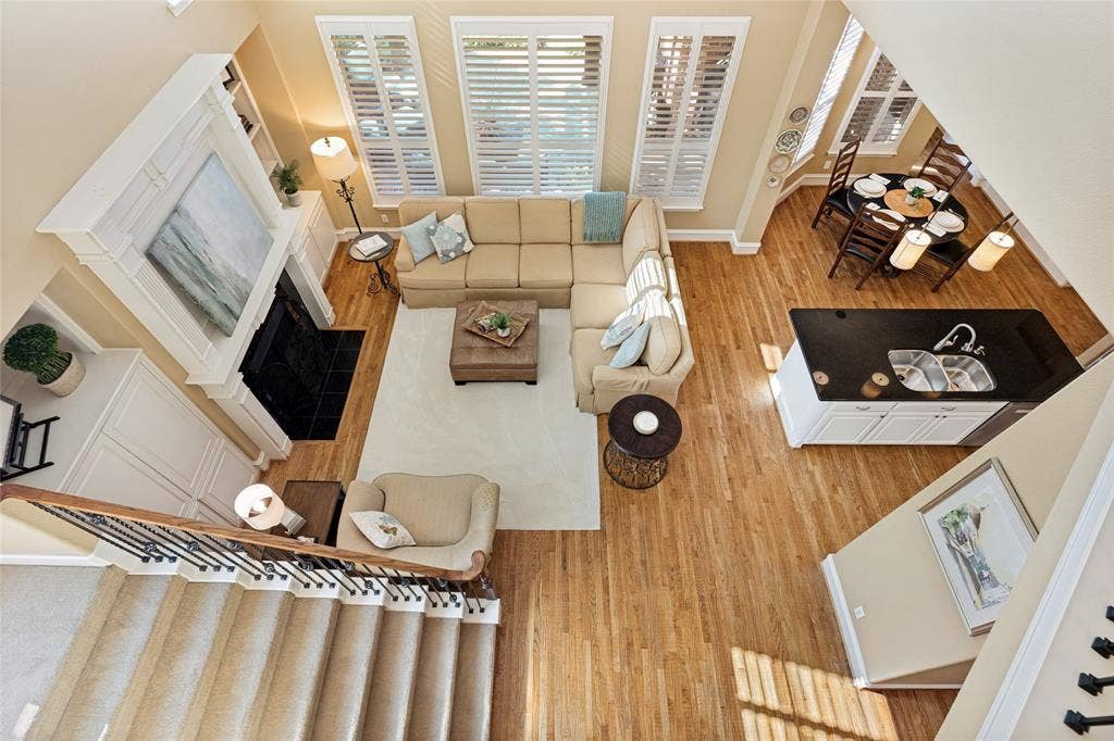 1021 Bandelier Drive, Allen, TX 75013 Fun view of living area downstairs from above