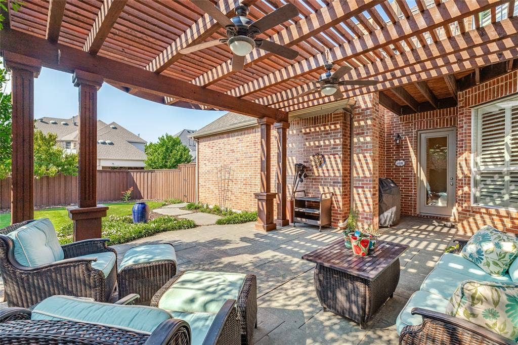 1021 Bandelier Drive, Allen, TX 75013 Large Pergola over patio with wonderful space for relaxing and entertaining
