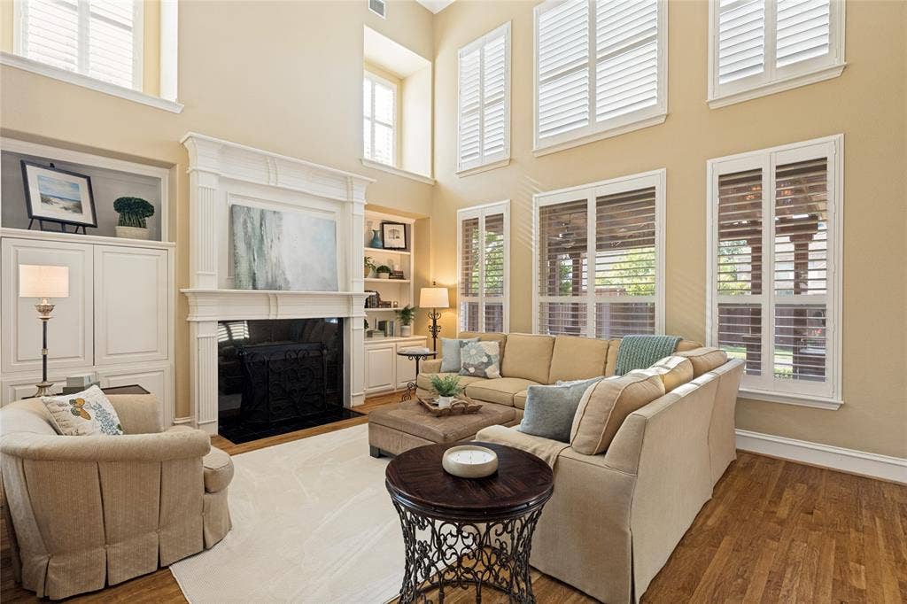 1021 Bandelier Drive, Allen, TX 75013 Living area showcasing wall of windows for beautiful light