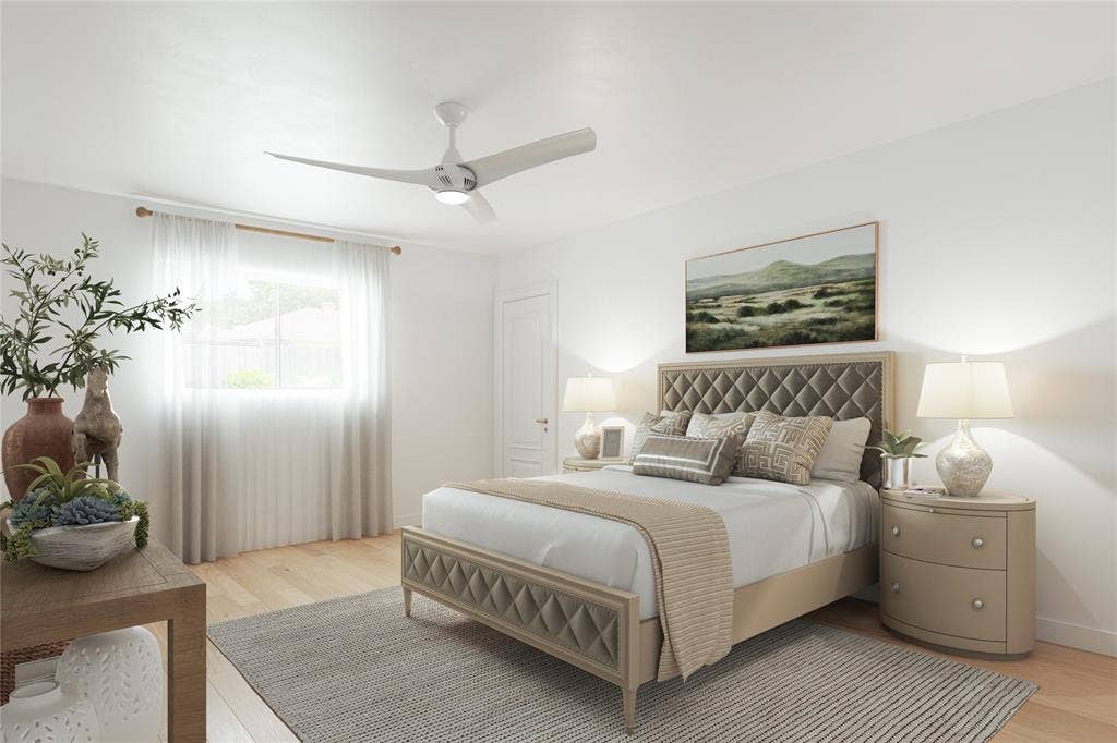 3301 Canterbury Drive, Plano, TX 75075 Rendering of master bedroom with fresh paint and flooring