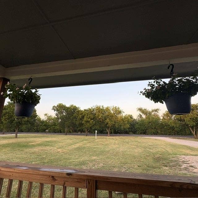 View from the front covered deck.