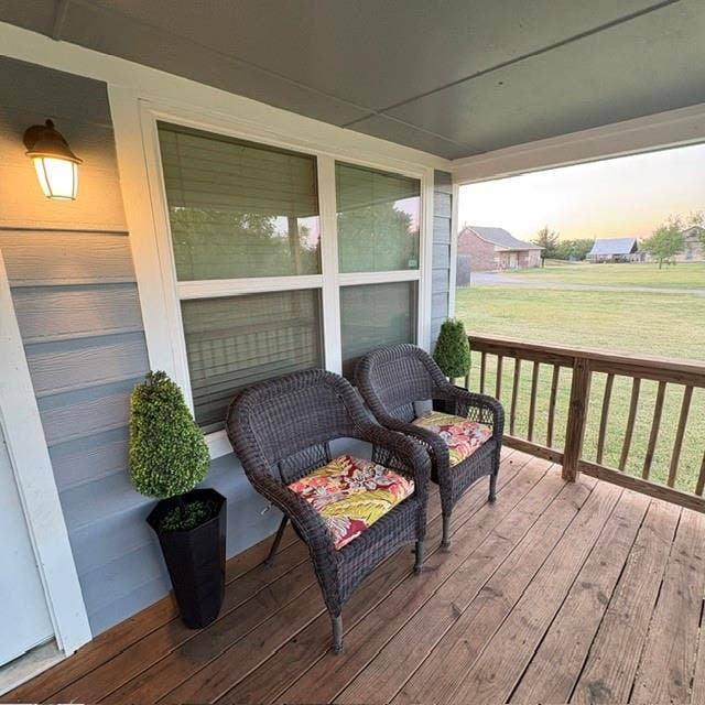 Front covered deck