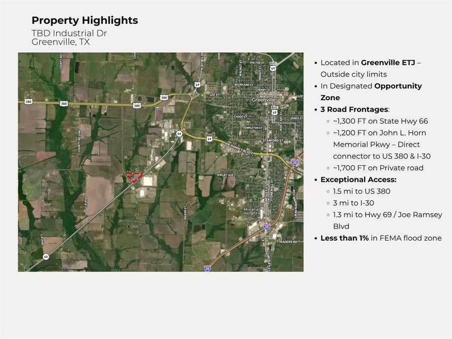 Property photo for TBD Industrial Drive, Greenville, TX