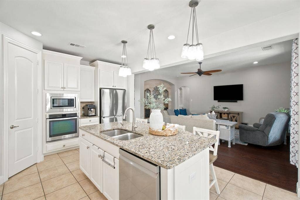 Open kitchen with lots of cabinet space