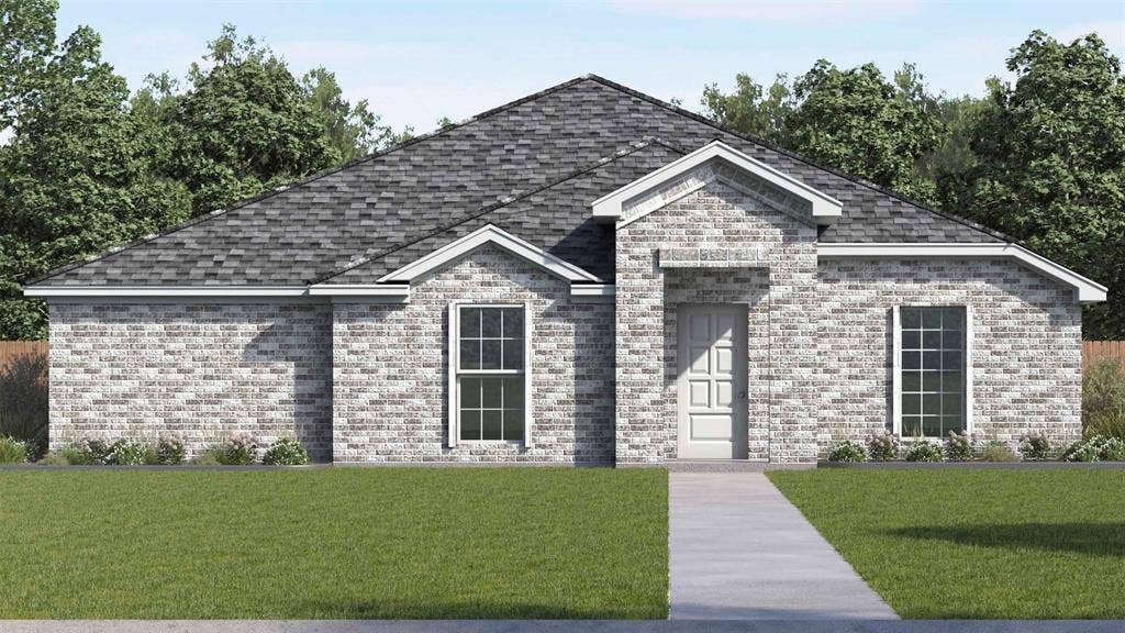 1513 North Carolina Avenue, Lancaster, TX 75134 Contemporary single-story residence with a gray brick exterior