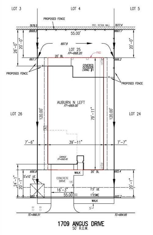 1709 Angus Drive, Celina, TX 75009 1709 Angus Drive Preliminary Plot Plan