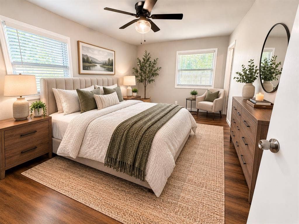 901 Melrose Drive, Richardson, TX 75080 Virtually staged primary bedroom