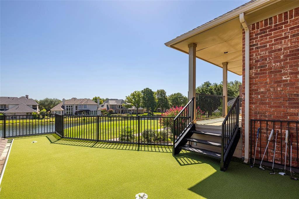 2808 Amesbury Drive, Plano, TX 75093 Custom Putting Green off upstairs balcony