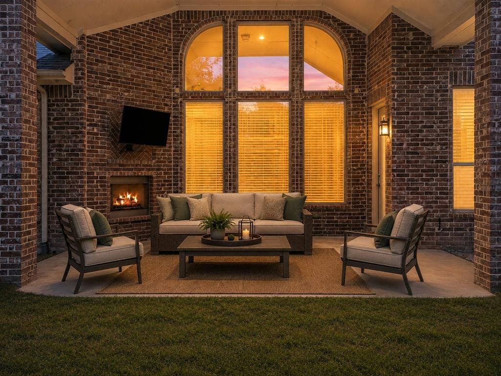 10846 Smoky Oak Trail, Argyle, TX 76226 This area features AI staging to showcase the patio